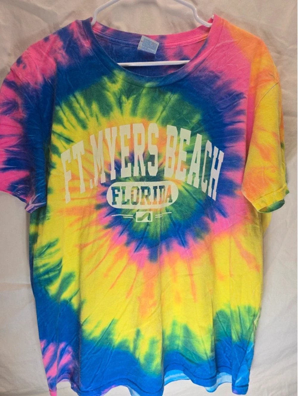 Ft Myers Beach Florida Tie Dye T-Shirt Yazbek Size XL